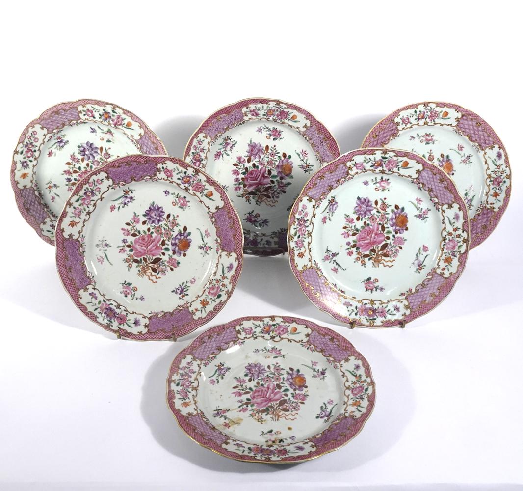 Six Chinese Export Famille Rose plates (1 of 1)