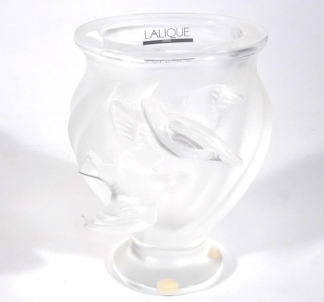 Lalique crystal Rosine vase (1 of 2)