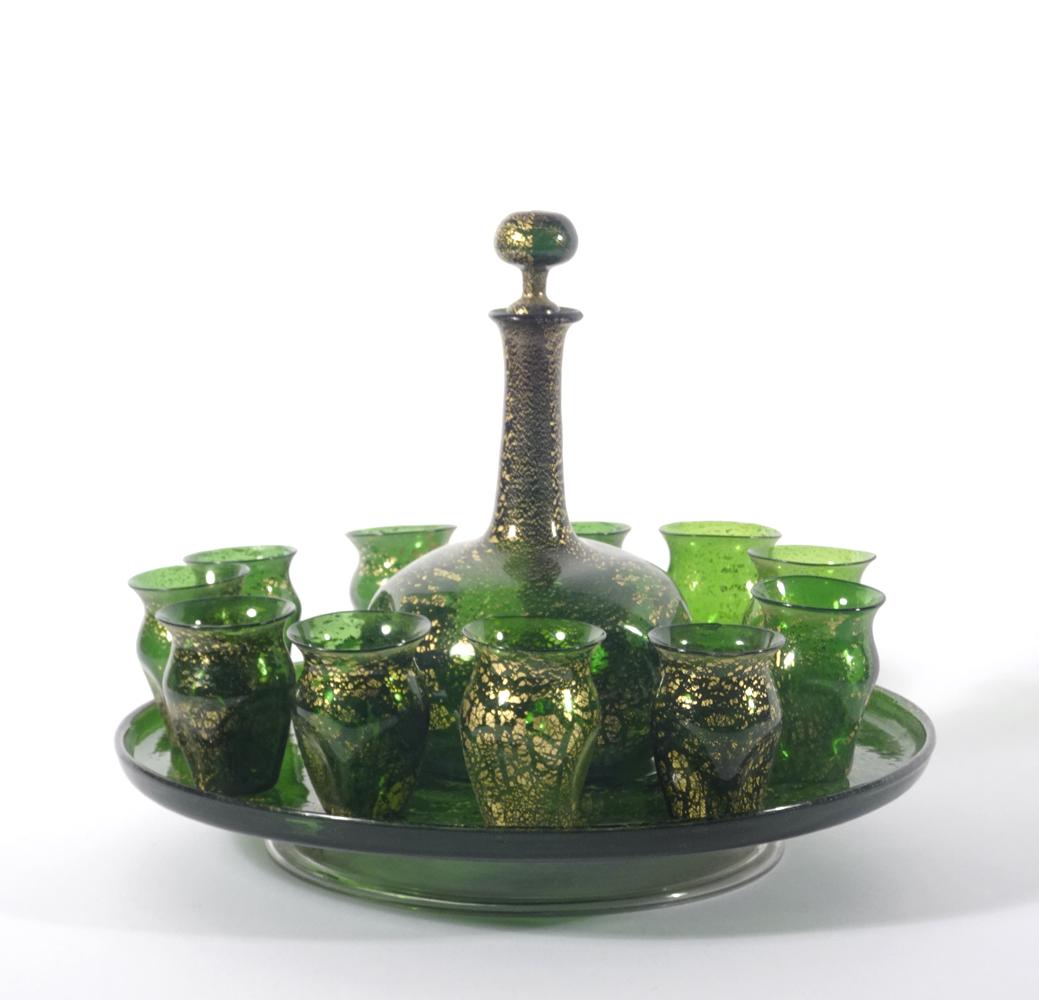 Venetian glass decanter set with stand/tray (1 of 1)