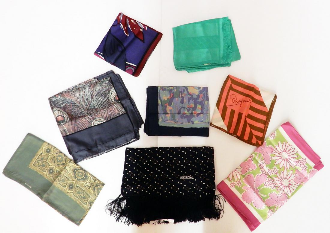 Group of 8 designer silk scarves (1 of 1)