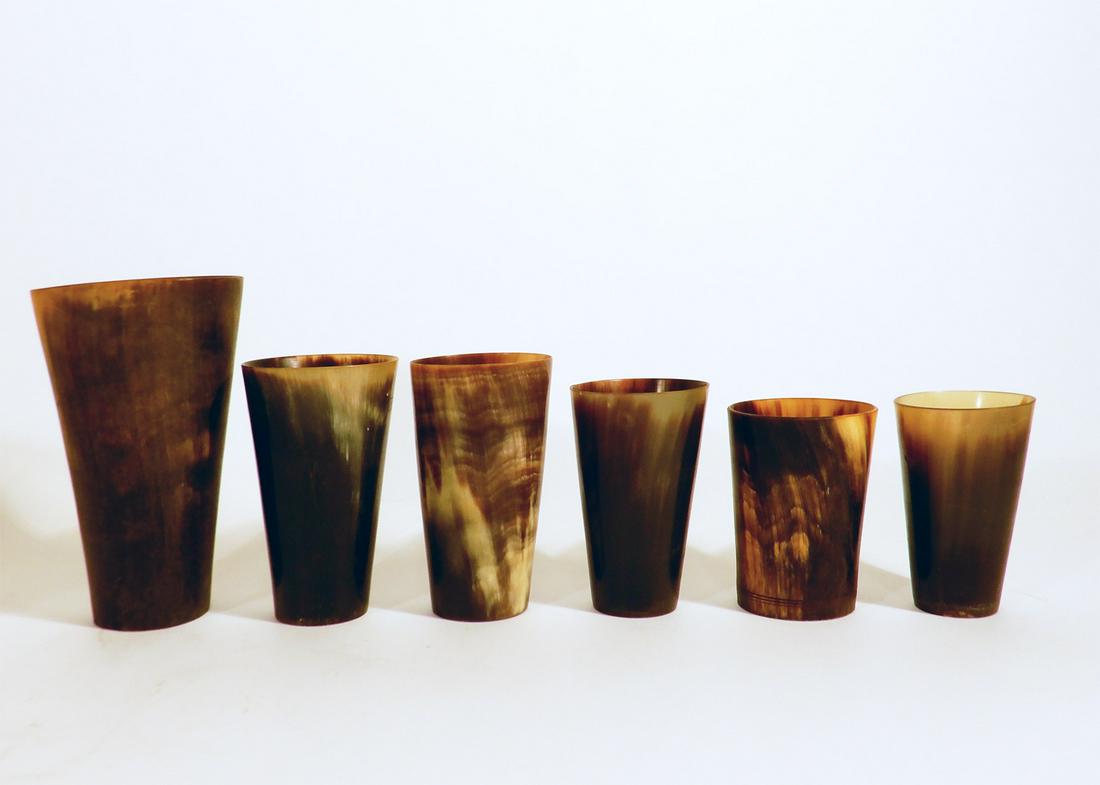 English carved horn cups grouping (1 of 1)