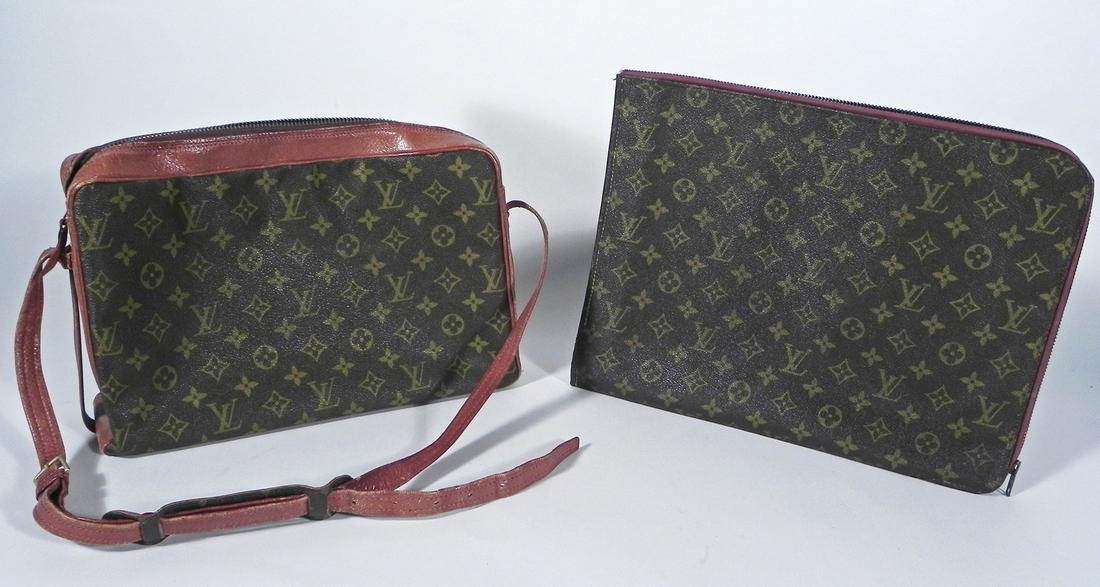 Louis Vuitton monogram canvas bag and folio (1 of 1)