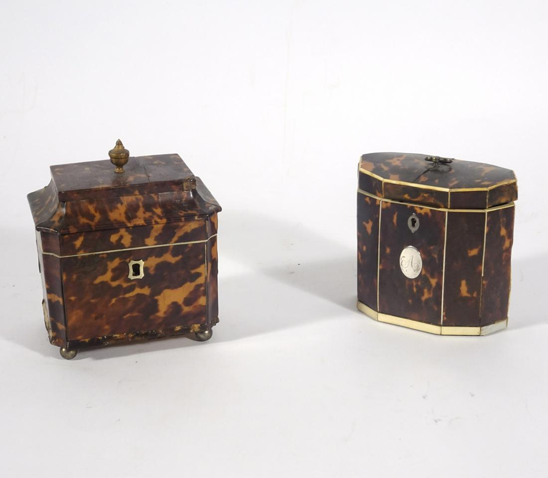 Two English Tortoiseshell tea caddies (1 of 2)