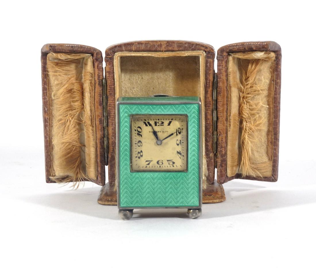 Tiffany & Co. miniature enameled travel clock (1 of 6)