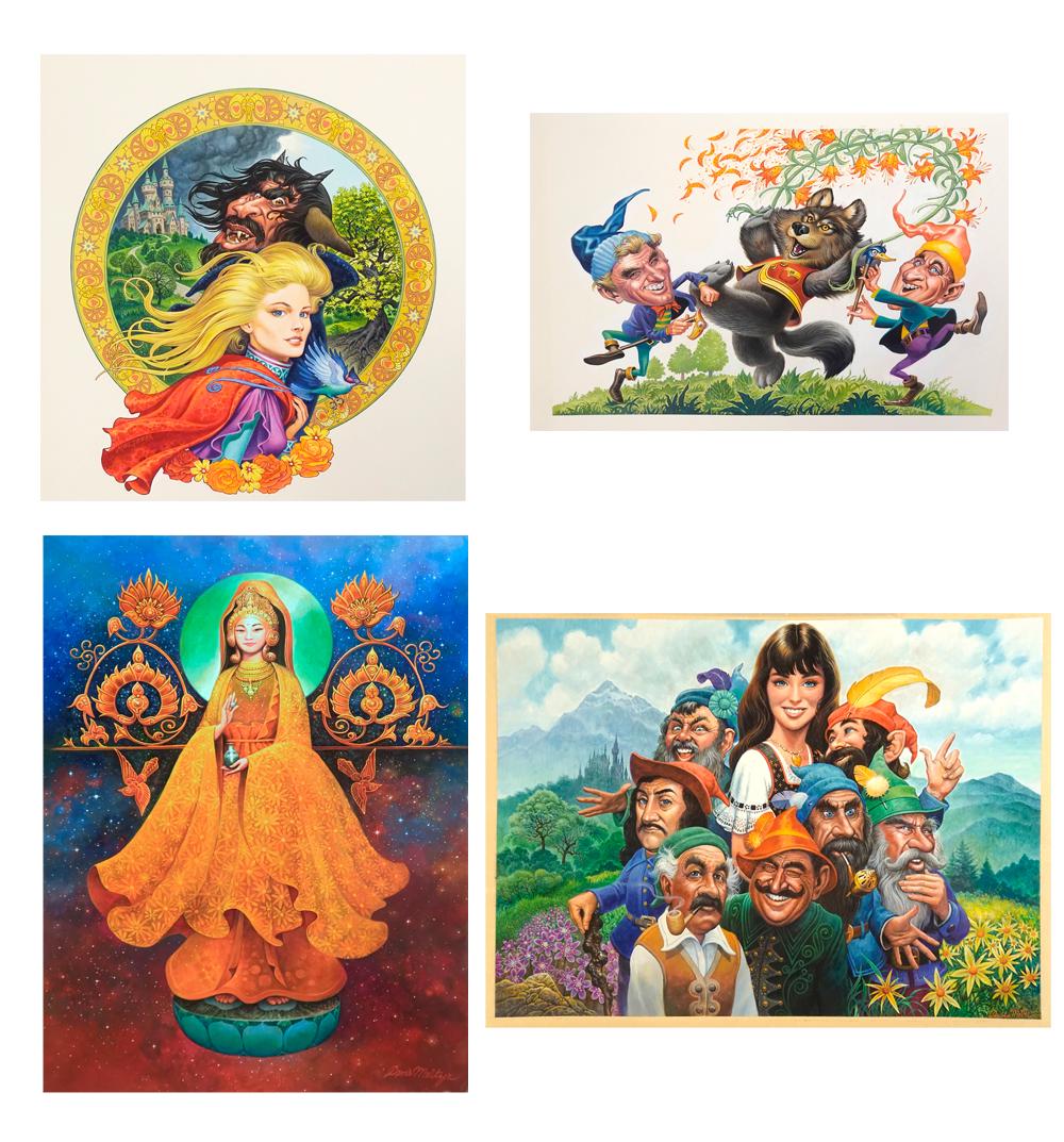 Davis Meltzer four gouaches on illustration board (1 of 5)