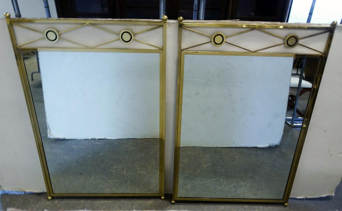 Pair of brass framed mirrors (1 of 1)