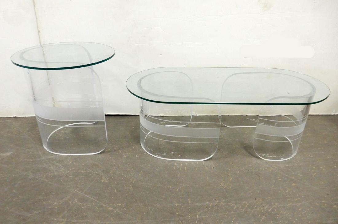 Two Lucite and glass tables (1 of 1)