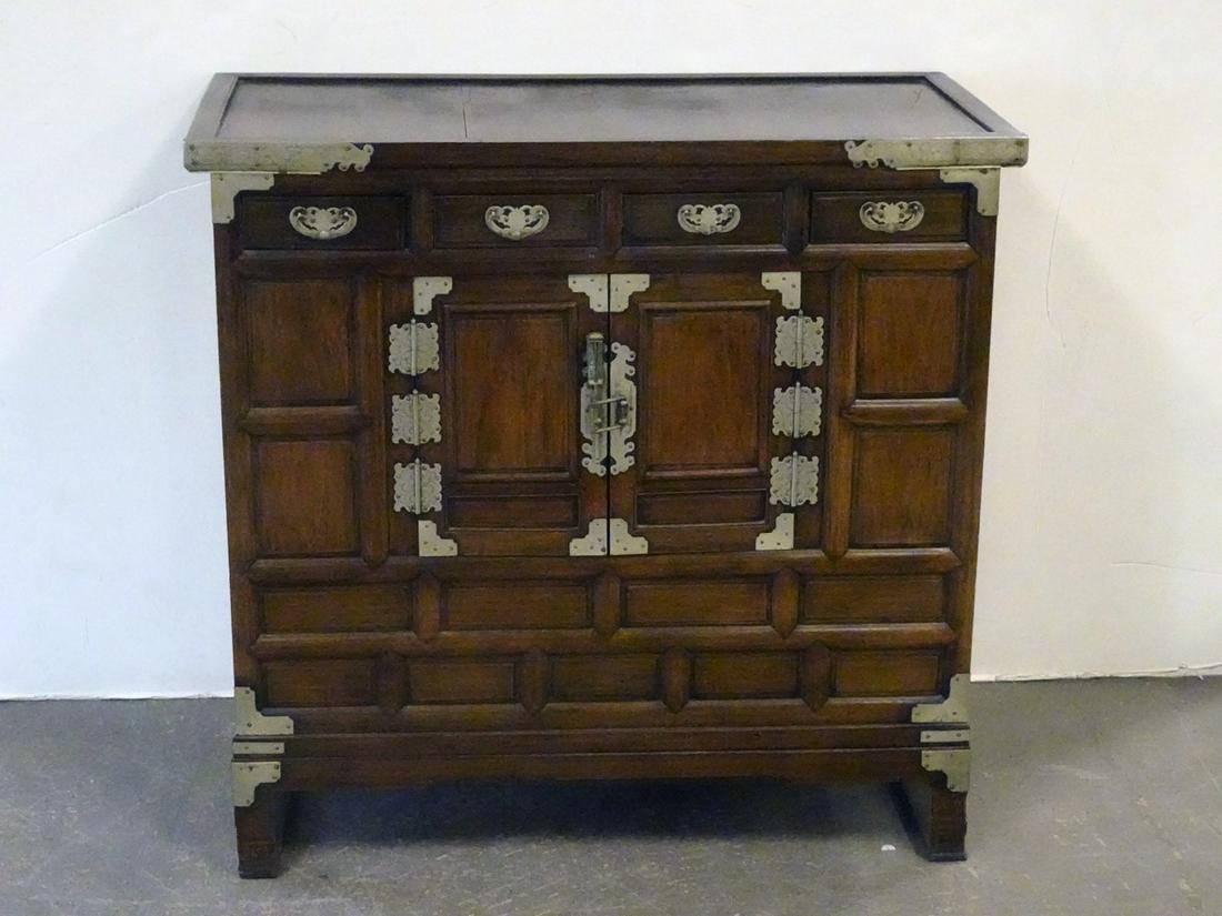 Korean sandalwood dowry head chest: Korean sandalwood dowry head chest, ca. 1820, 36 1/2" x 38" x 18 1/2"