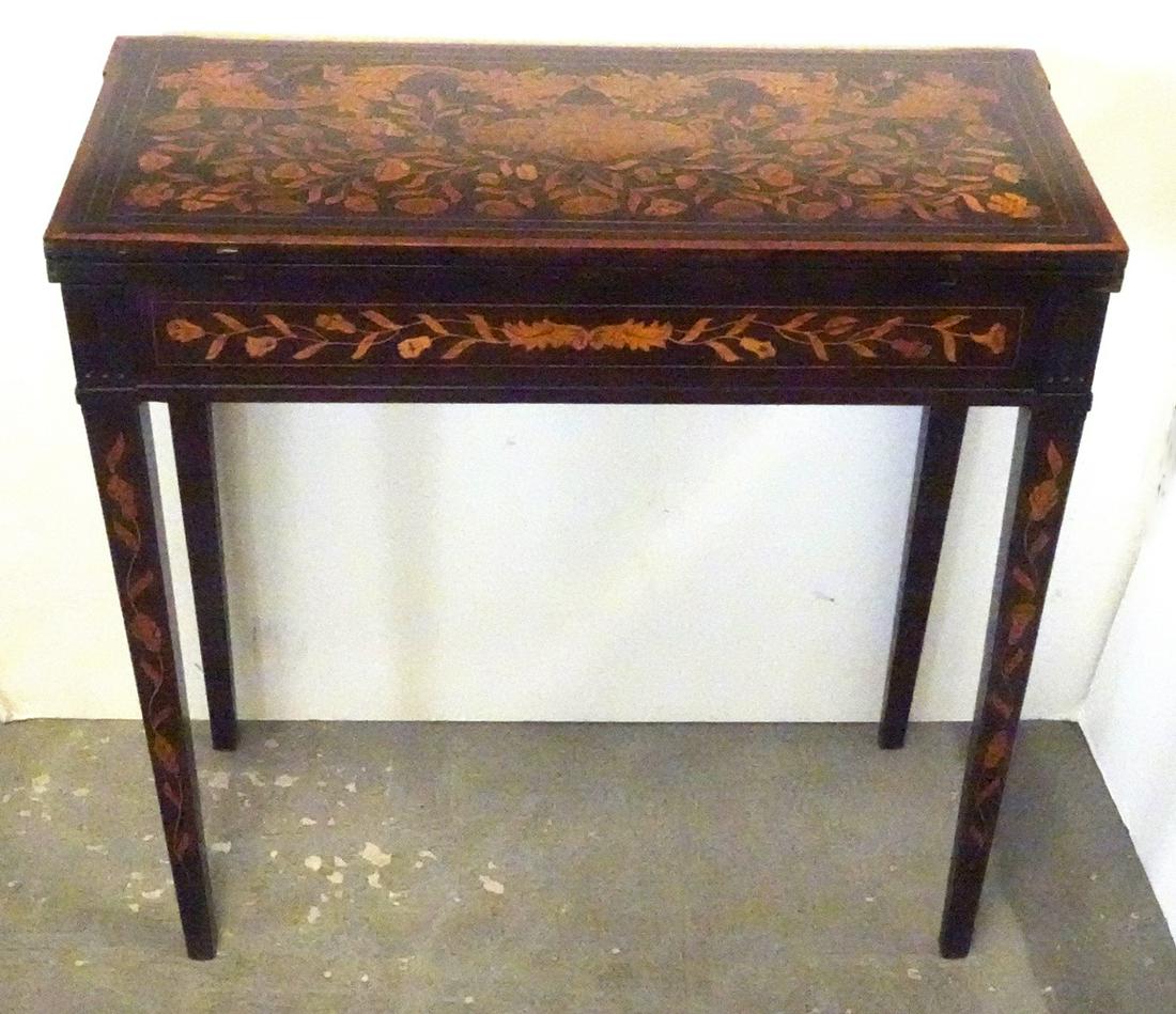 Inlaid mahogany game table (1 of 3)