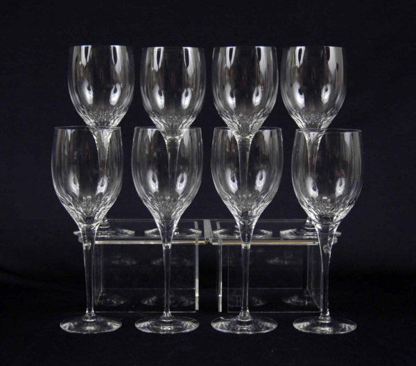 Set of eight Orrefors crystal "Prelude" (Clear) 8 1: Set of eight Orrefors crystal "Prelude" (Clear) 8 1/4" water goblets, designed by Nils Landberg, (Pattern 1800), C.1958
