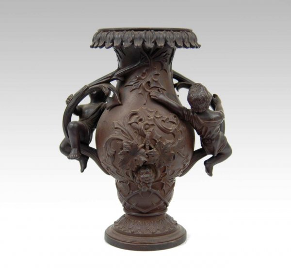 Wilhelm Sattler & Son lava ware vase, earthenware v