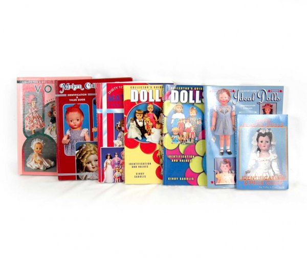 Seven doll reference books including "Hard Plastic: Seven doll reference books including "Hard Plastic Dolls" by Polly & Pam Judd; "Collector's Encyclopedia of Vogue Dolls" by Judith Izen and Carol Stover; "Modern Collectible Dolls" by Patsy Moyer; "Th