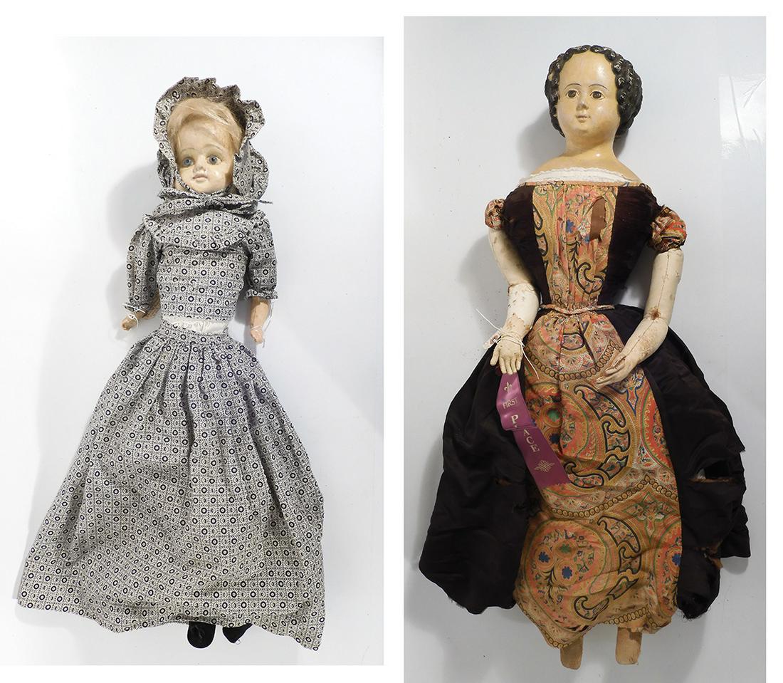 Sonneberg-type paper mache doll and an unmarked paper (1 of 11)