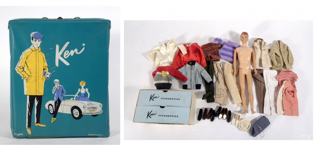 1960 Ken doll, Ken clothing and accessories in case (1 of 3)