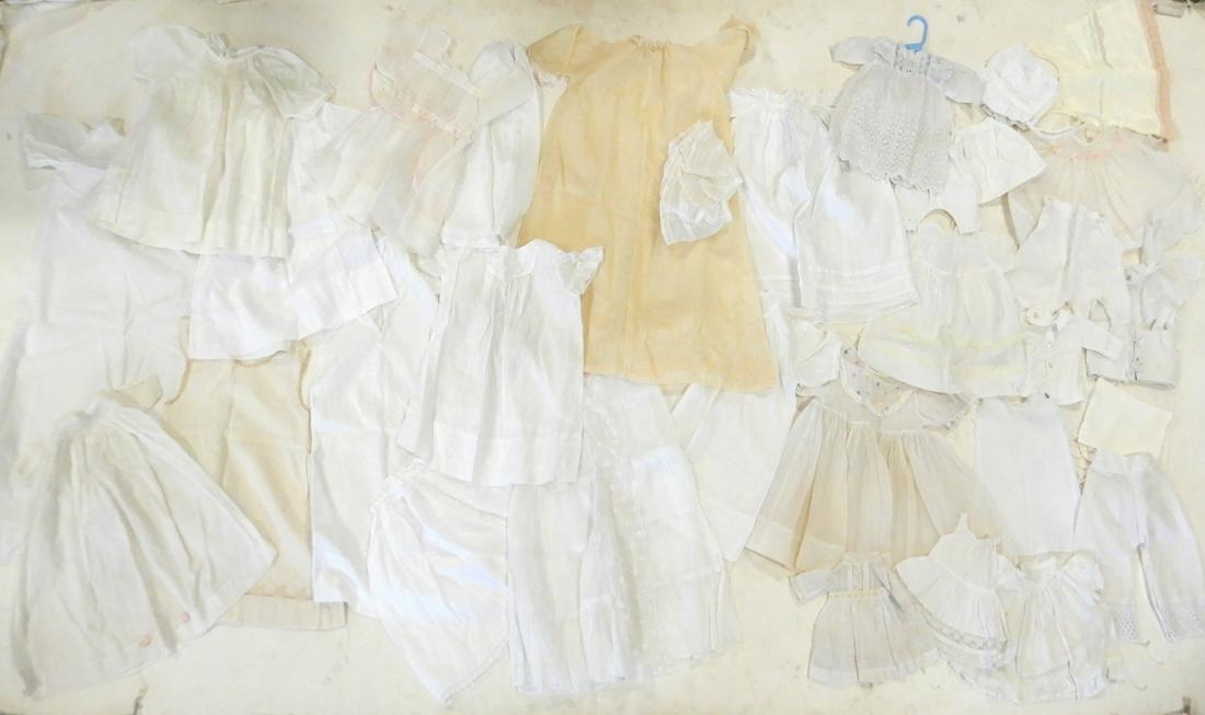 Lot of antique doll white dresses and underthings (1 of 2)