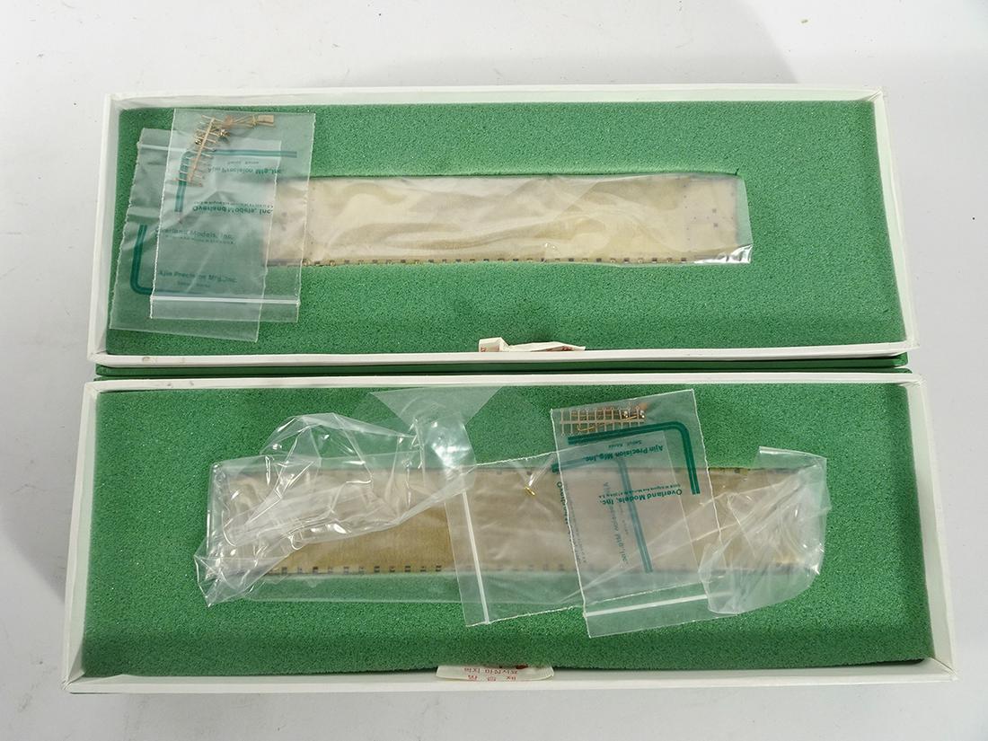 Two brass HO gauge UP 58' flat cars in original boxes (1 of 2)