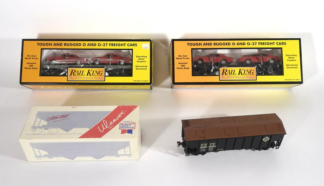 Three modern era O gauge freight cars (2 by MTH and one (1 of 1)
