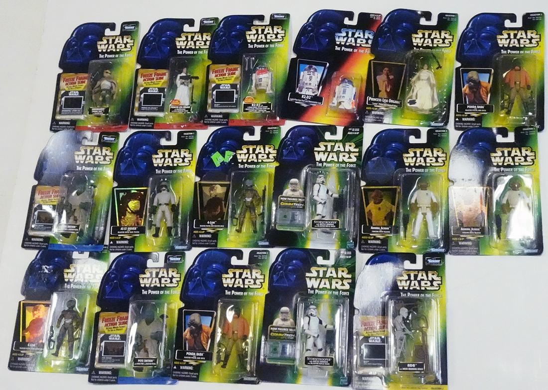 Sixteen 1990's Star Wars Power of the Force figures in (1 of 1)