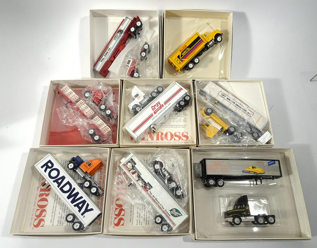 Eight 1980's-1990's Winross 1:64th  trucks in original (1 of 1)