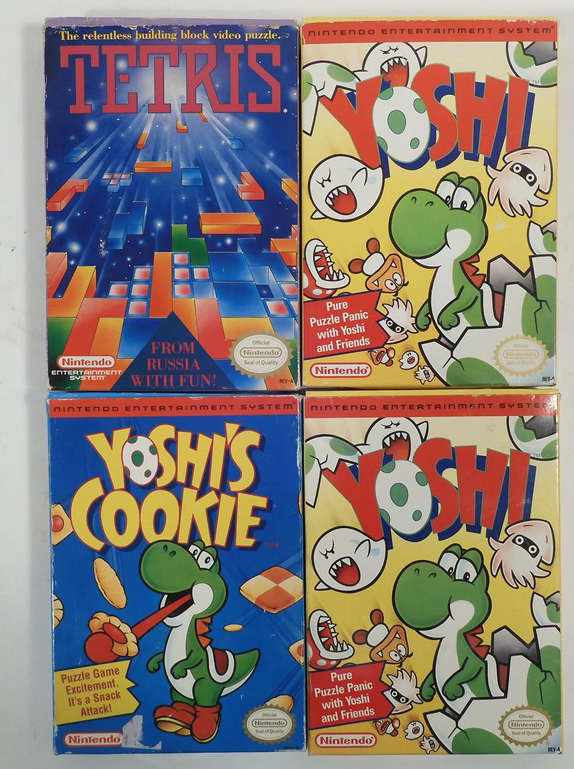 Four 1980's-1990's Nintendo game cartridges (1 of 3)