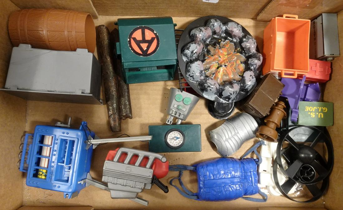 Mostly GI Joe 1960's belts and accessories: Mostly GI Joe 1960's belts and accessories including maps, compasses, lots of other bits and pieces