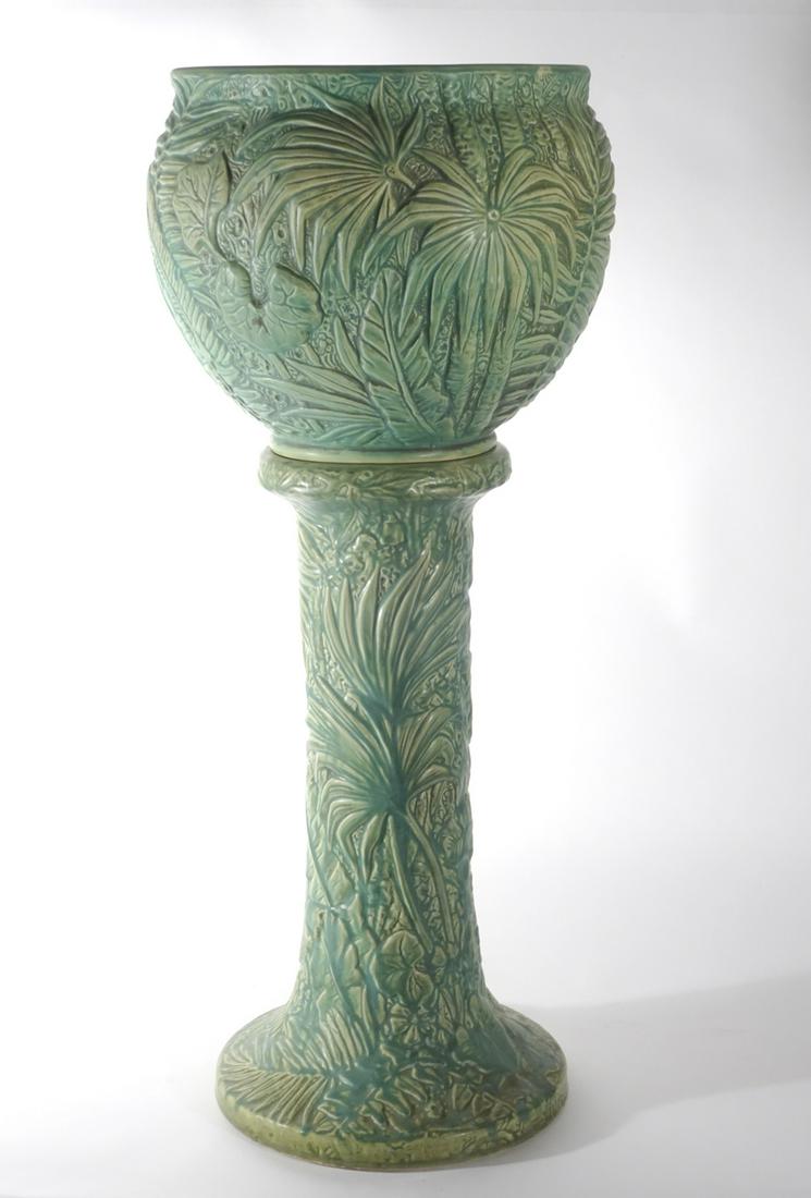 Weller Marvo Jardiniere and Pedestal (1 of 1)