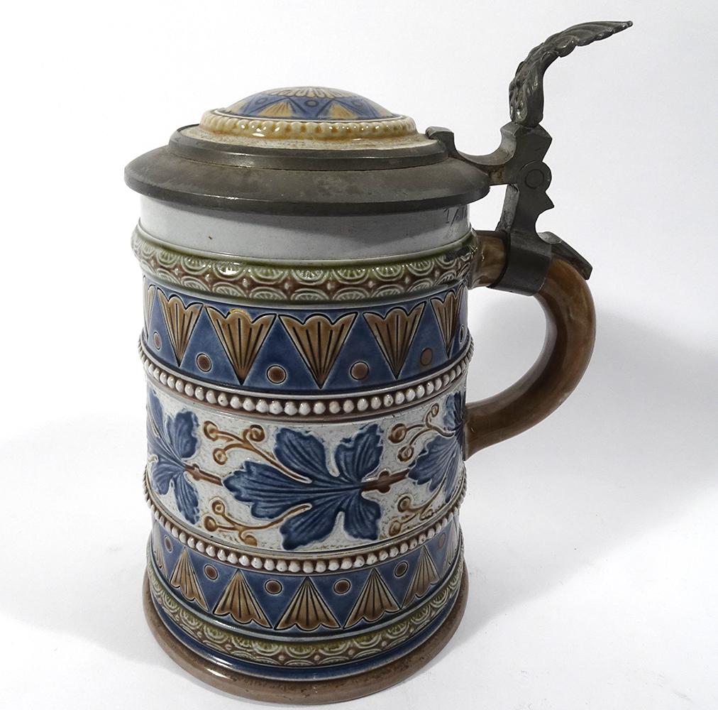 Mettlach Leaf Design Beer Stein (1 of 3)