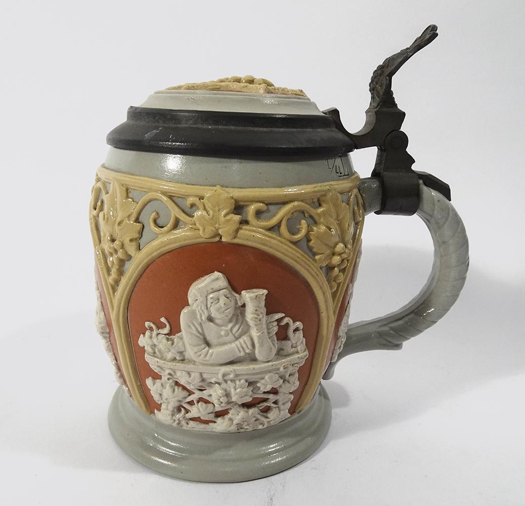 Mettlach Drinking Scenes Beer Stein (1 of 3)