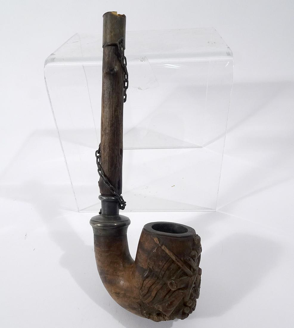 Folk Art Carved Wood Patriotic Pipe (1 of 2)