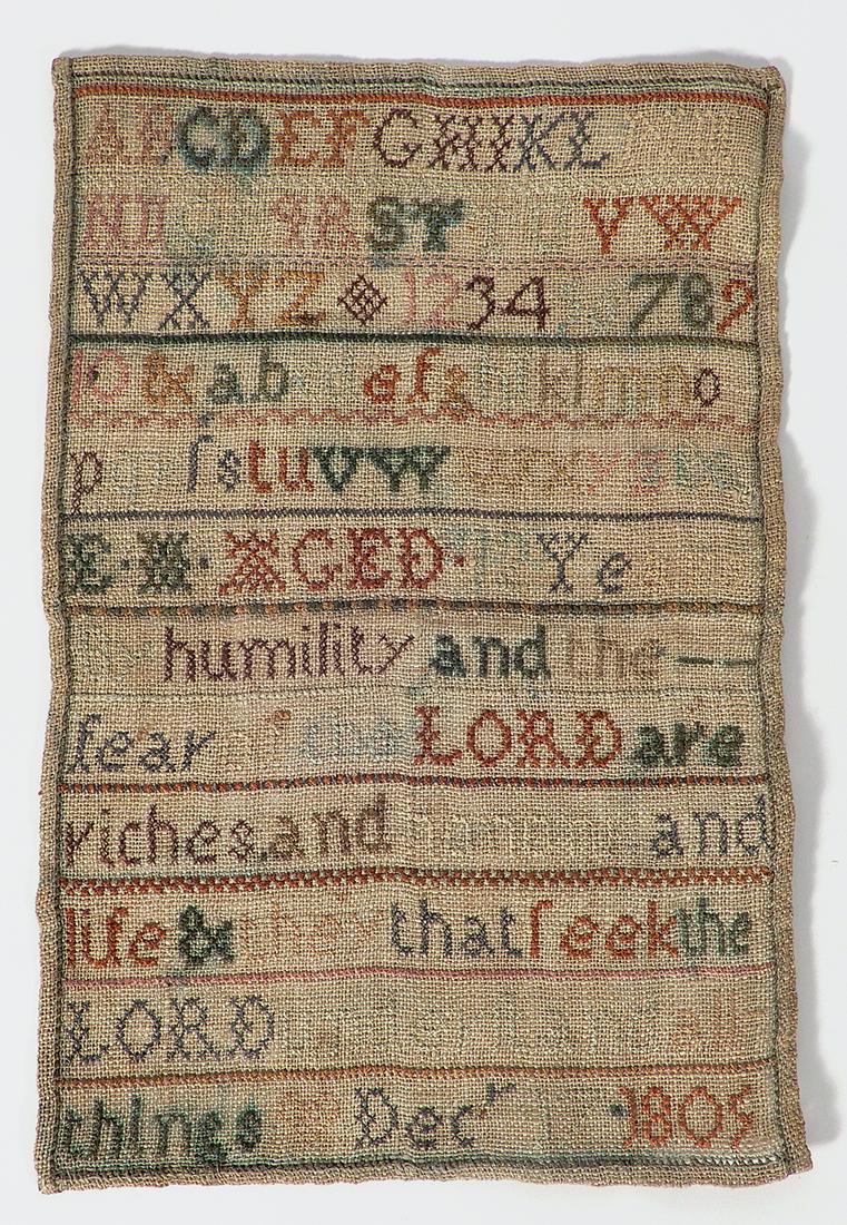 19th c. Miniature Needlework Sampler (1 of 3)