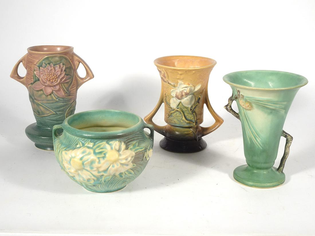 Four Piece Roseville Pottery Grouping (1 of 8)