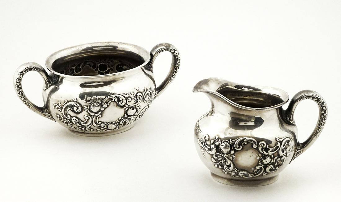 Gorham Sterling Silver Creamer and Sugar (1 of 2)