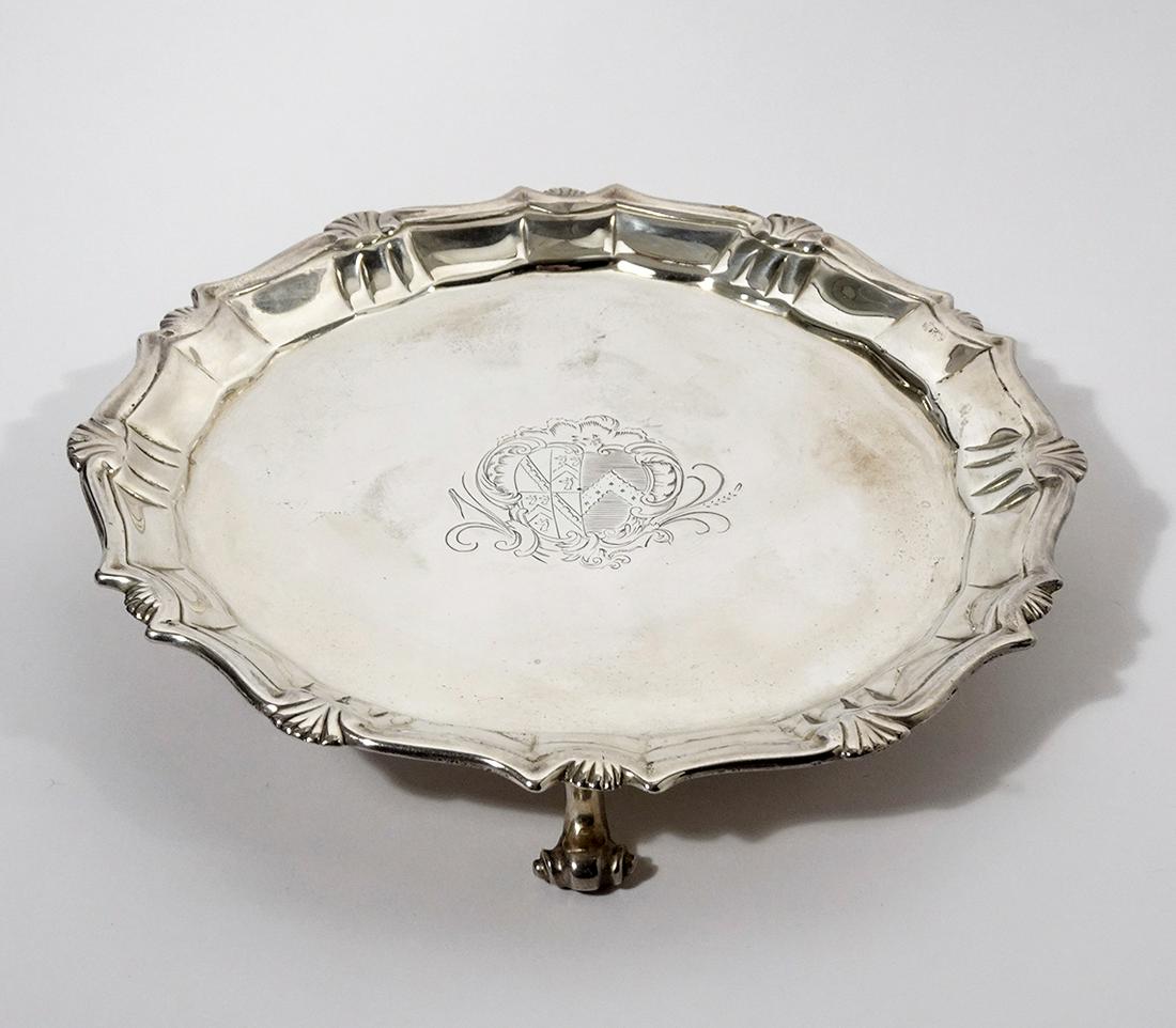 English Silver Salver, mid 18th C. (1 of 3)