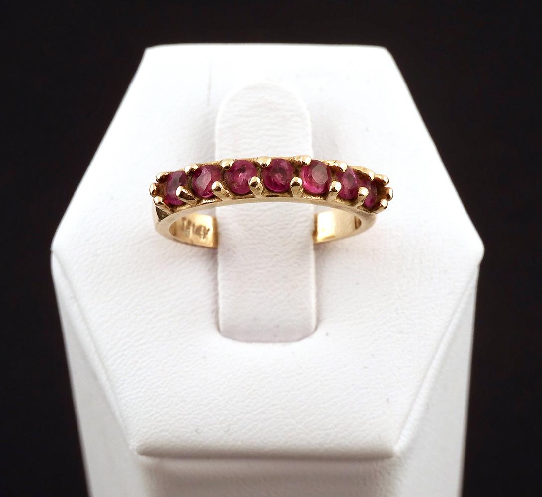 Red Stone Yellow Gold Band (1 of 2)