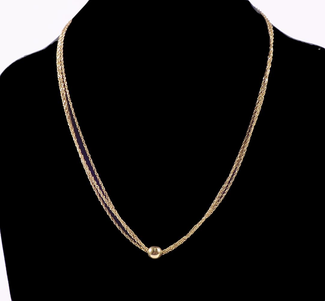 18k Yellow Gold Ball Chain Necklace (1 of 3)