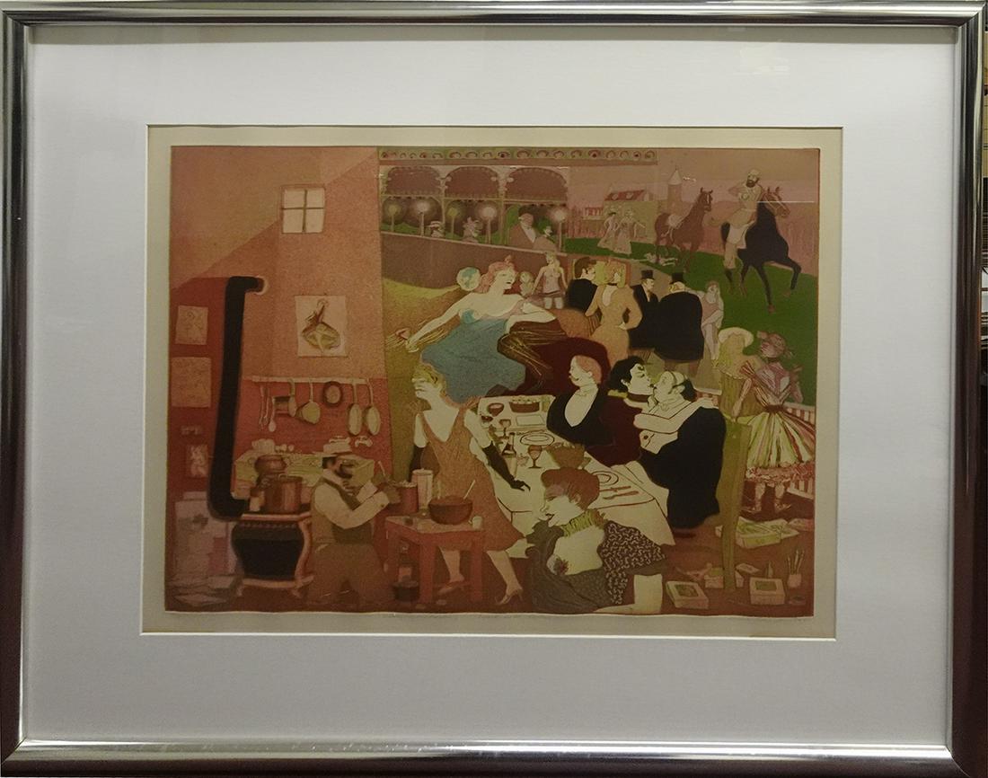 Warrington Colescott etching on paper (1 of 5)