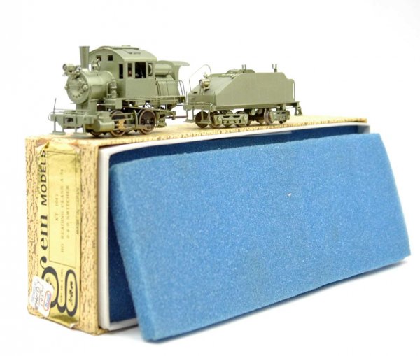 Brass engine and tender, 0-4-0 Switcher, HO gauge, : Brass engine and tender, 0-4-0 Switcher, HO gauge, Reading Class A 5a, Gem Models, made in Japan, in original fitted box