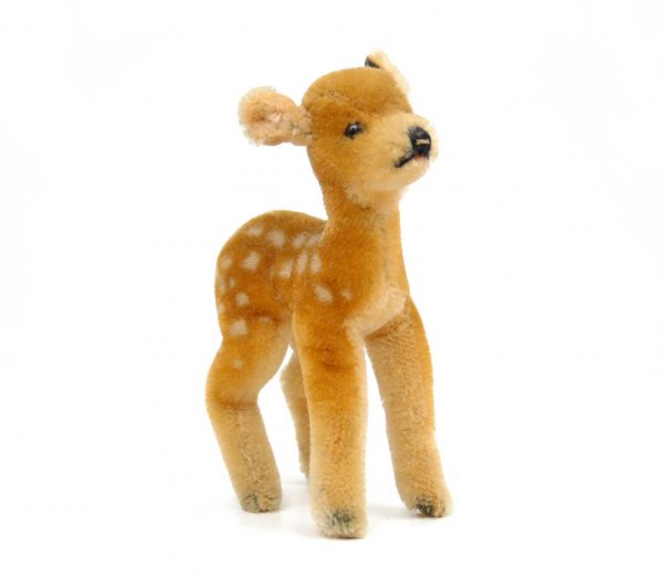 Steiff fawn, 7", silver ear button: Steiff fawn, 7", silver ear button