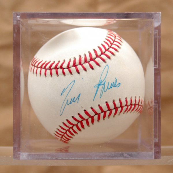 Autographed baseball, Tim Raines, League President: Autographed baseball, Tim Raines, League President William White