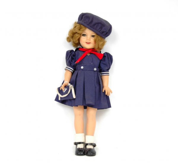 Ideal vinyl Shirley Temple doll, 17", with sailor : Ideal vinyl Shirley Temple doll, 17", with sailor dress and hat