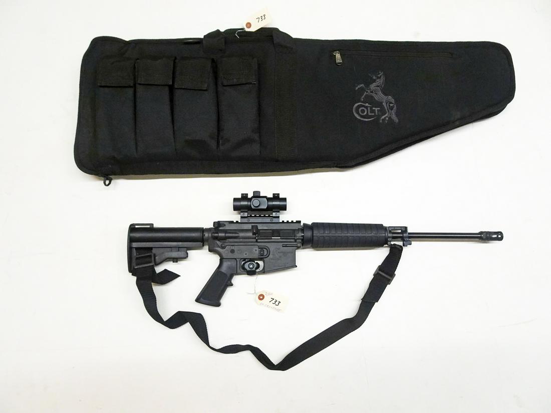 Bushmaster Firearms Carbon 15 Model Rifle: Bushmaster Firearms U.S.A. Carbon-15 model rifle, semi-automatic, .223-5.56 mm caliber, 30 shot, 2 magazine feed, serial number CBC050155, barrel length 16 1/2", overall length 35", comes with soft si