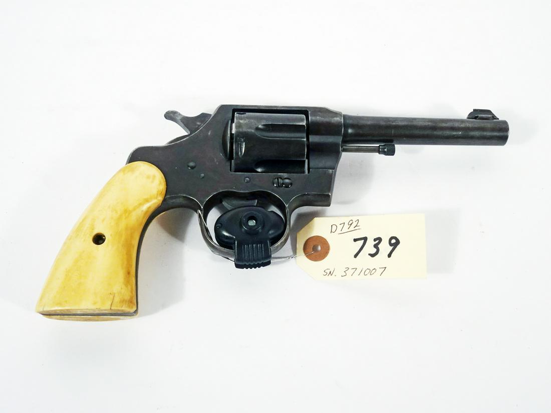 Colt Army Special 32-20 WCF Model Revolver: Colt Army Special 32-20 WCF model revolver, double action, .38 caliber, 6 shot, serial number 371007, barrel length 4 1/2", overall length 10", C & R YES, Instacheck YES