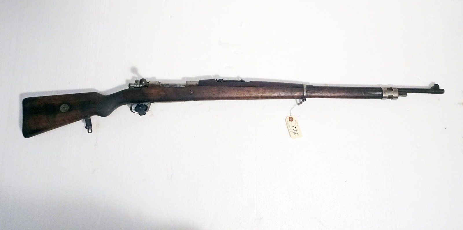 Deutsche Waffen German Rifle: Deutsche Waffen German rifle, model 1908, bolt action, 8mm caliber, 5 shot, internal magazine, serial number 8546, barrel length 30", overall length 49", C & R YES, Instacheck YES