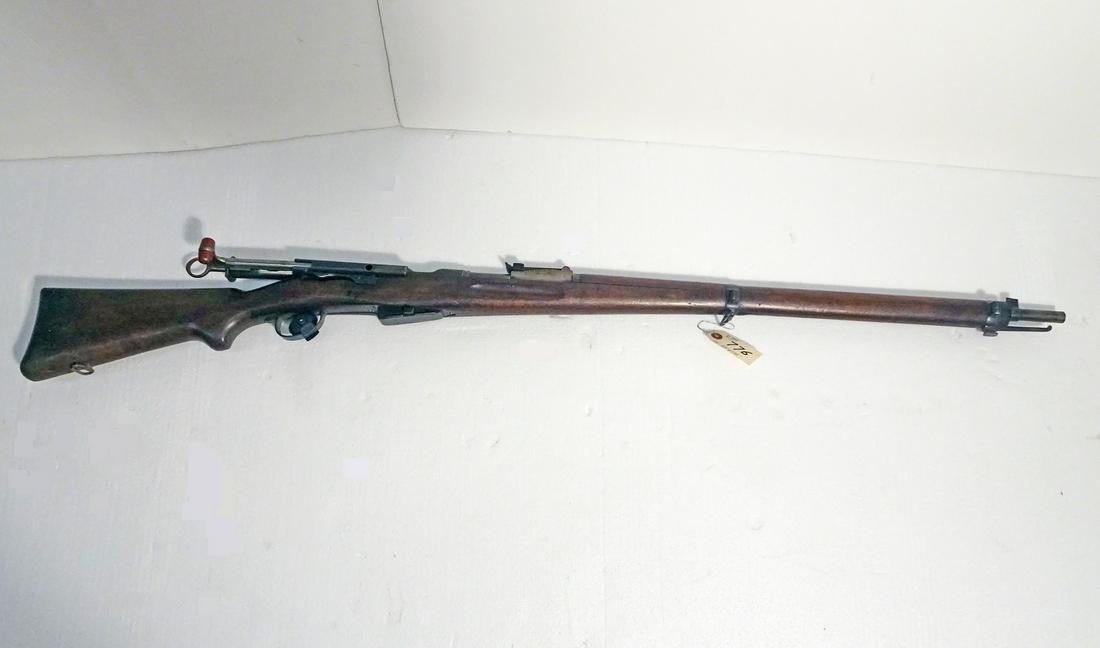 Unknown Manufactured Military Rifle: Unknown manufactured military rifle, bolt action, 7mm or 50 caliber, 5 shot, internal magazine feed, matching numbers, serial number 254136, barrel length 30 1/2", overall length 51", C & R YES, Insta