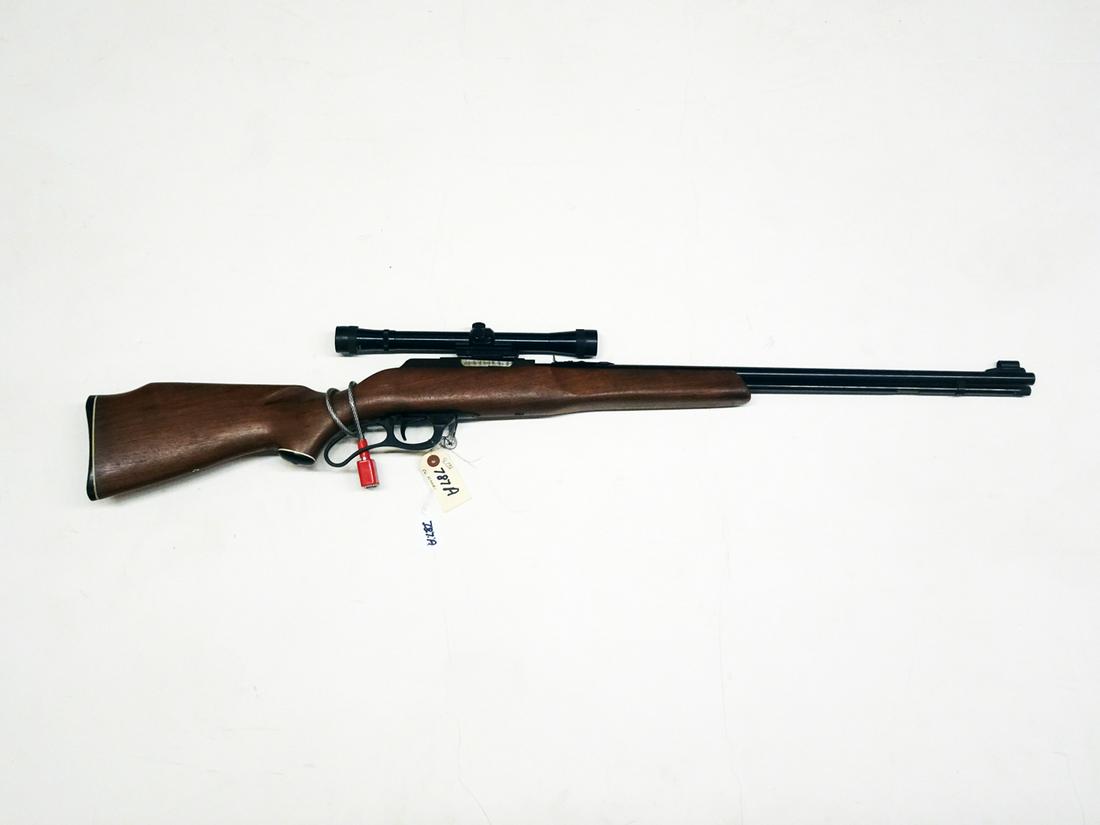 Marlin Model 57M Rifle: Marlin model 57M rifle with Tasco 4x20 scope, lever action, .22 mag caliber, 10 or 50 shot, magazine feed, barrel length 24", C & R NO, Instacheck YES