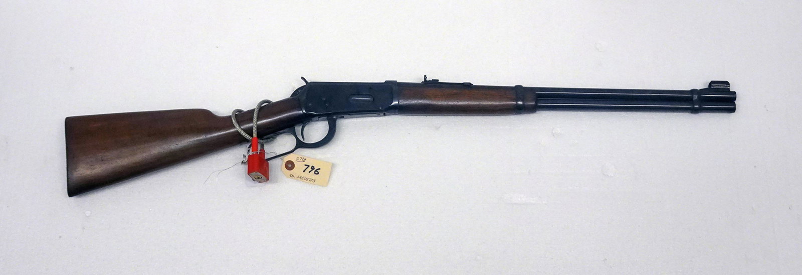 Winchester Model 94 Rifle: Winchester model 94 rifle, lever action, 30-30 caliber, 5 or 50 shot, tube feed, serial number 2450583, barrel length 20", overall length 38", C & R YES, Instacheck YES