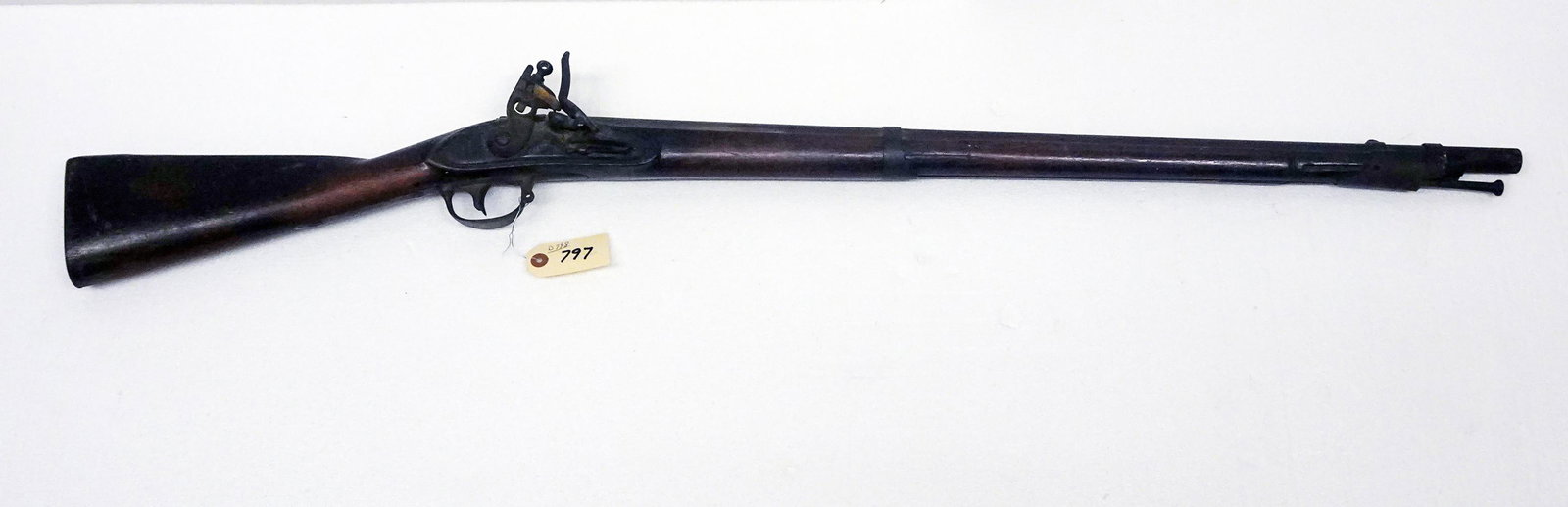 M.T. Wickham U.S. Model 1816 Black Powder Rifle: M.T. Wickham U.S. model 1816 black powder rifle, dated 1828 Phila., flint lock action, approx. 5/8" bore caliber, no serial number, barrel length 32", overall length 48", C & R N/A, Instacheck NO