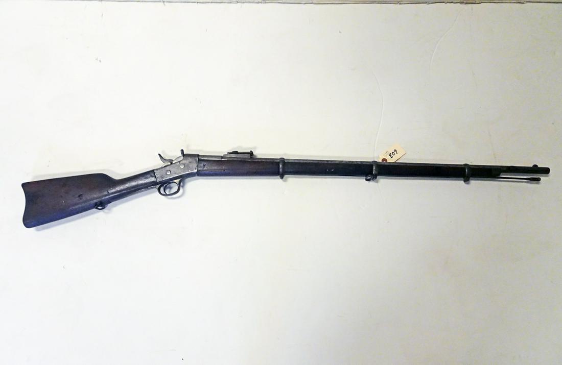 Remington & Sons Black Powder Rifle: Remington & Sons black powder rifle, patent date March 187?, rolling block, approx. .50 caliber, barrel length 34 1/2", overall length 51", C & R N/A, Instacheck NO