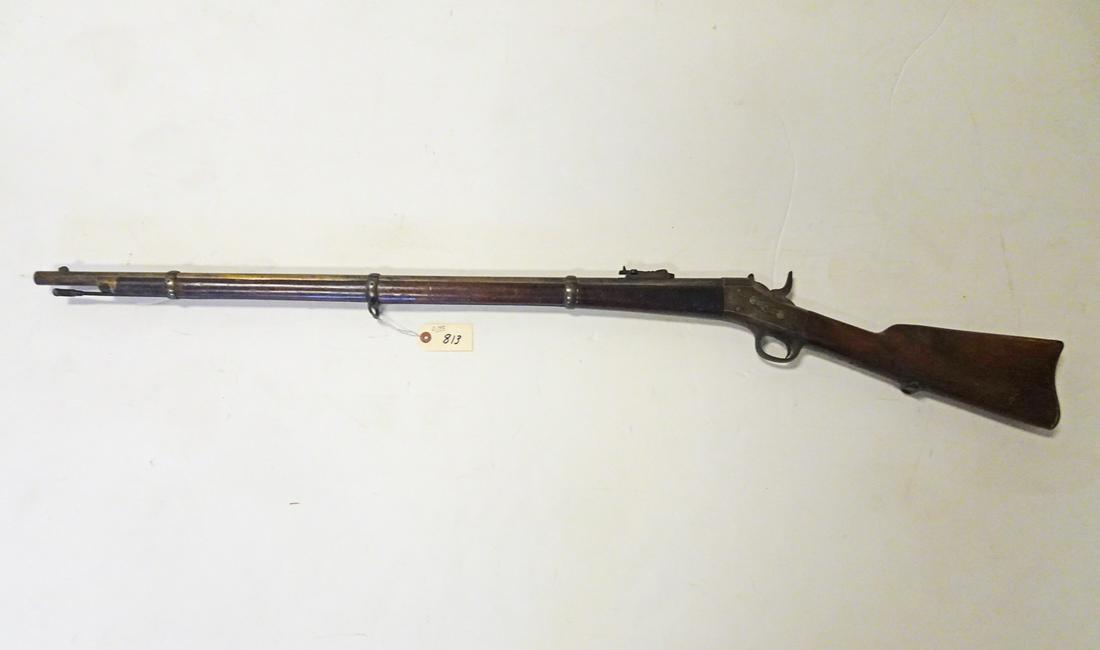 Remington Rolling Block Black Powder Rifle: Remington rolling block black powder rifle, patent date March 1874, approx. .50 caliber, barrel length 34", overall length 50", C & R N/A, Instacheck NO