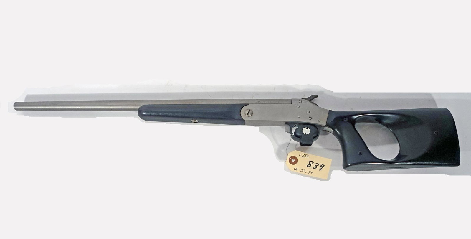 H. Koon Inc. Snake Charmer Model Shotgun: H. Koon Inc. Snake Charmer model shotgun, top break action, open hammer, .410 caliber, single shot, serial number 29599, barrel length 18", overall length 28", C & R NO, Instacheck YES